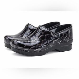 Dansko Professional Tiger’s Eye Onyx Patent Leather Clogs EU 38 Women’s 7.5 8